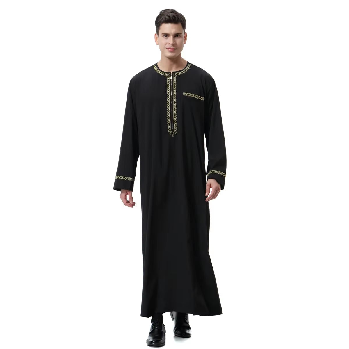 Muslim Islamic Clothing Men Jubba Thobe Print Zipper Kimono Long Robe Saudi Musulman Wear Abaya Caftan Islam Dubai Arab Dressing