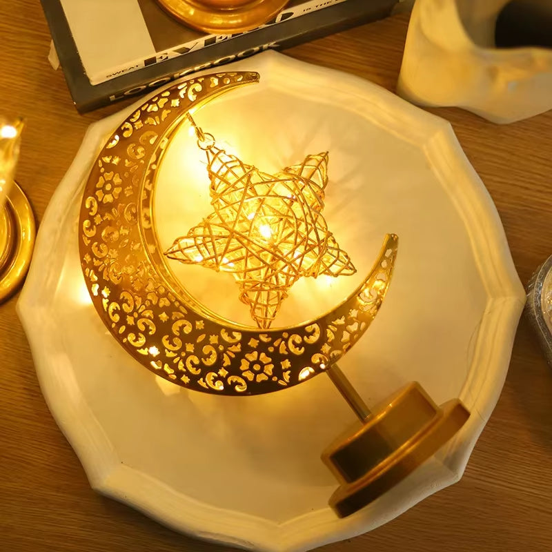 2026 Ramadan Decoration LED Star Moon Candle Lamp Eid Mubarak Night Light for Islamic Muslim Party Ornaments Eid Al-Fitr Gifts