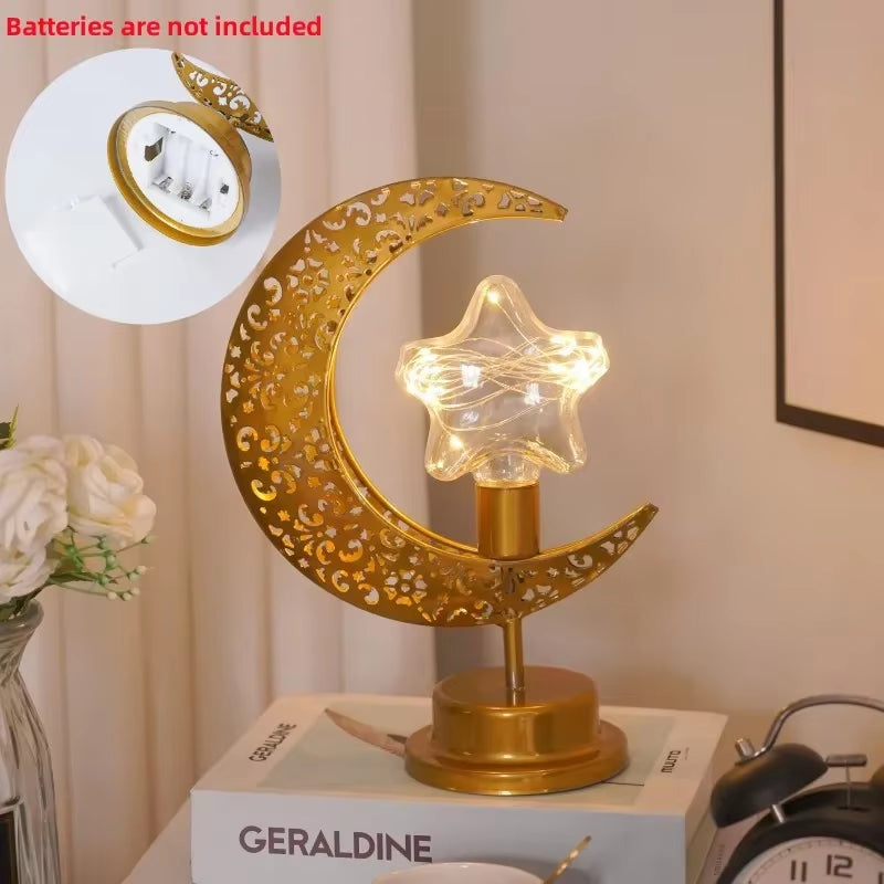 2026 Ramadan Decoration LED Star Moon Candle Lamp Eid Mubarak Night Light for Islamic Muslim Party Ornaments Eid Al-Fitr Gifts