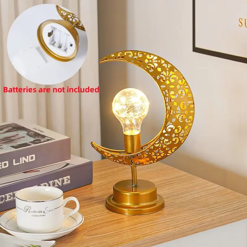 2026 Ramadan Decoration LED Star Moon Candle Lamp Eid Mubarak Night Light for Islamic Muslim Party Ornaments Eid Al-Fitr Gifts
